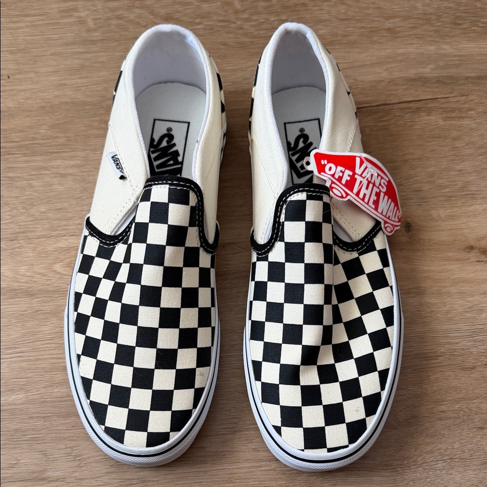Vans Black and White Checkerboard Slip-Ons
